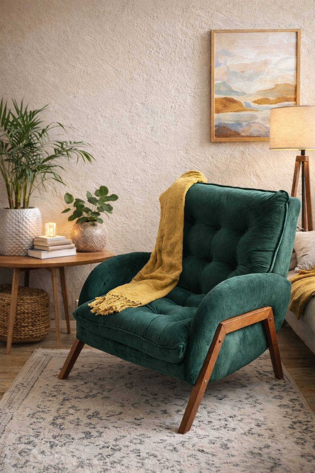 Poltrona veludo verde
